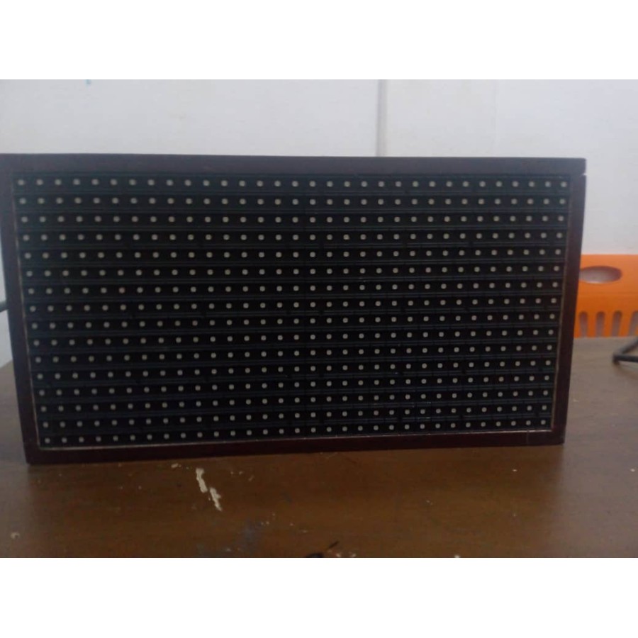 16x32 matrix digital advertising display with dynamic messages, easily updated via mobile app.